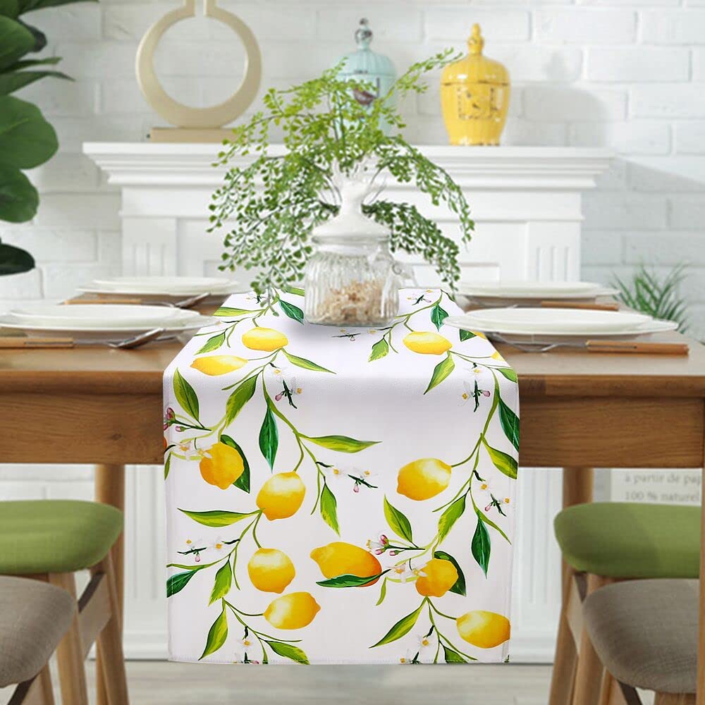 Camino De Mesa De Limón/Decoración De Mesa De Frutas/Mantel Naranja/Tablero De Mesa A Rayas/Regalo Para Ella/Camino De Mesa/Material Hecho A Mano - México