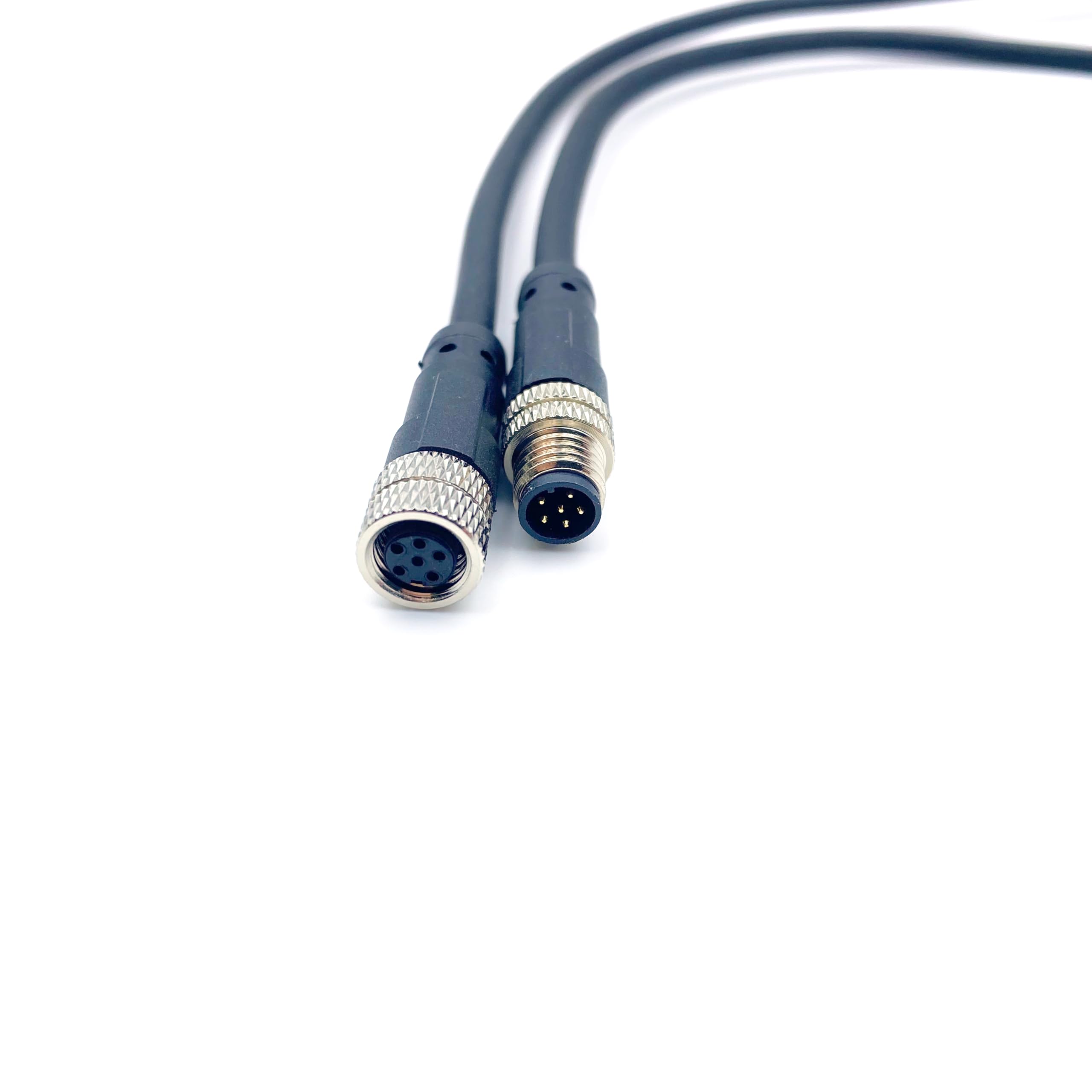 FOWIUNYE M8 6 Pins Male to Female Connector, A Code Straight Molding Female to Male Aviation Sensor Electrical PVC Unshielded Cable 30V 1.5A AC/DC
