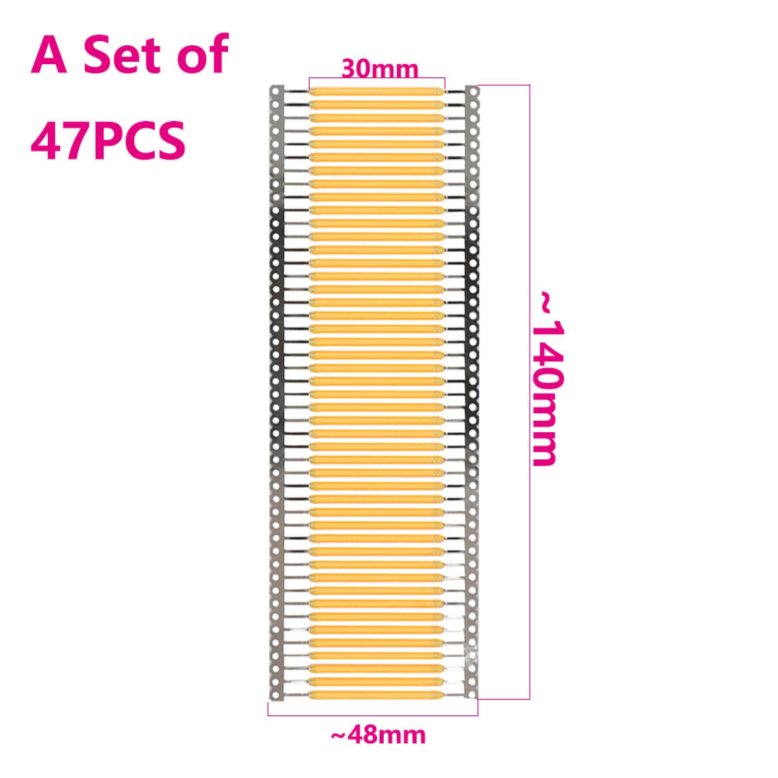 48PCS Led COB Chip 150mA Bombilla De Tungsteno LED LÁMPARAS Filamentos De Bombilla Warmwhite 2700K Para Foco,Un Conjunto De 48 Piezas.,3V Blanco Cálido