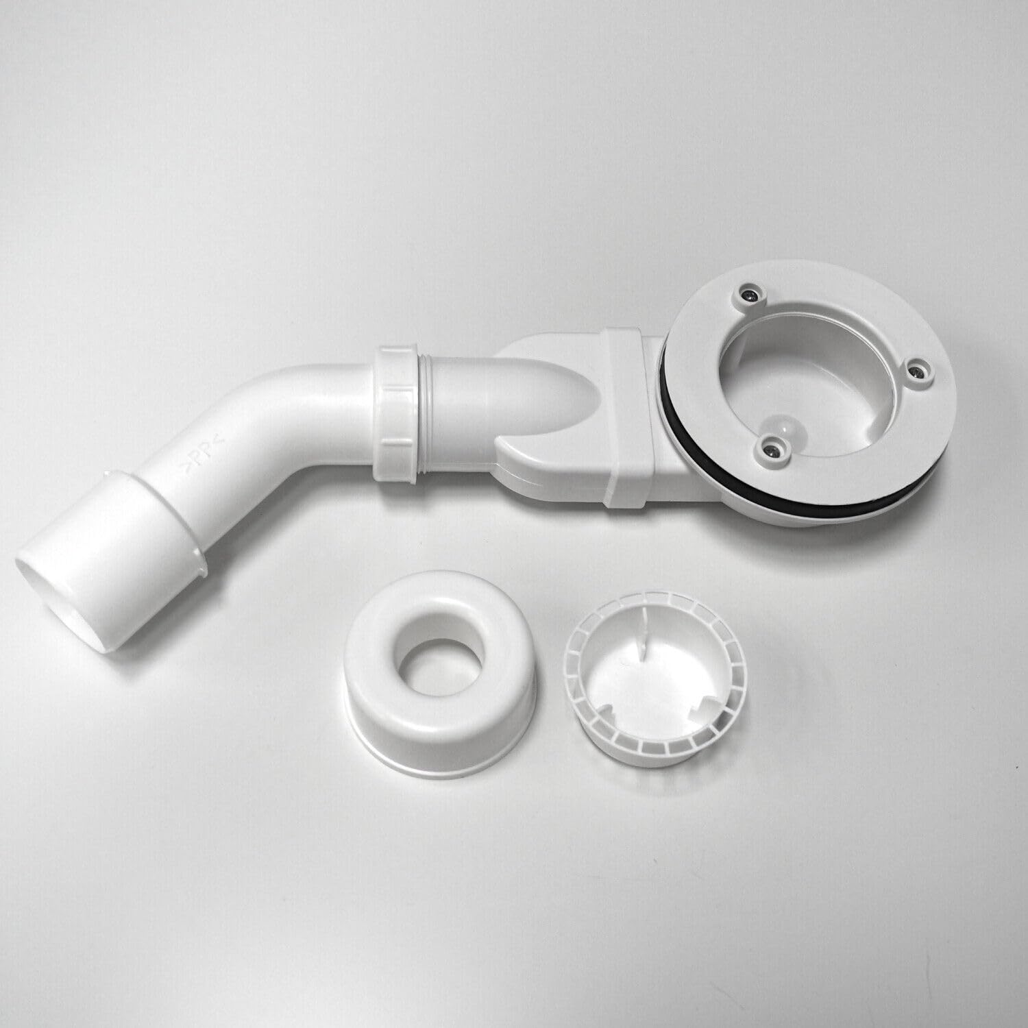 WITEN&NOCK SMC Duschwanne 140x100cm weiß Brausewanne Duschtasse extra flache Steinoptik Antirutsch inkl. Abdeckung und Ablaufgarnitur Ø90mm Siphon