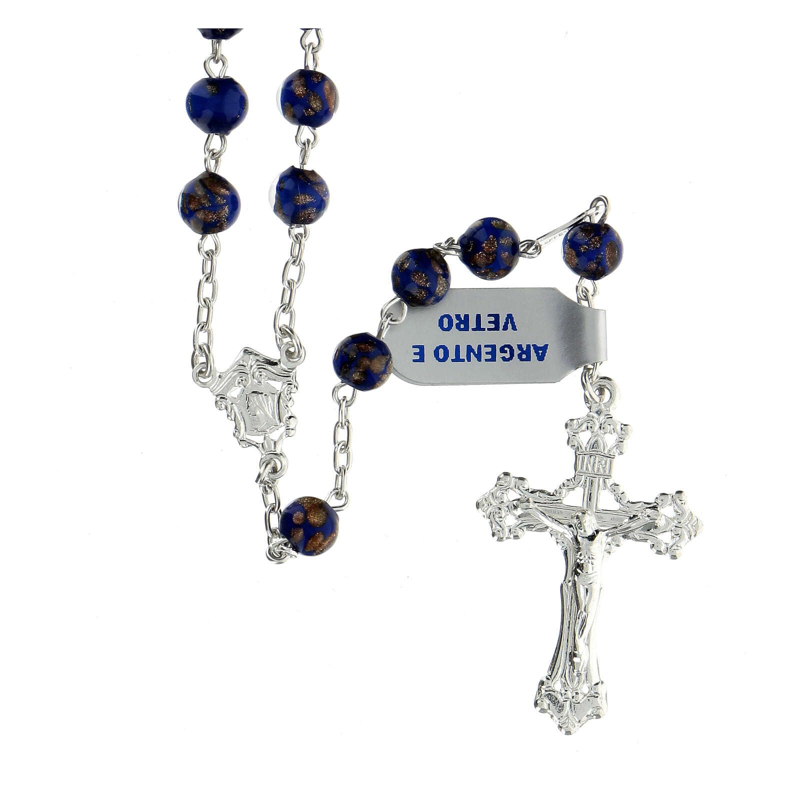 Chapelet Saint Joseph – Perles Bleues Et Transparentes 6 Mm – Métal – Longueur 80 Cm – Fabriqué En Italie - 10