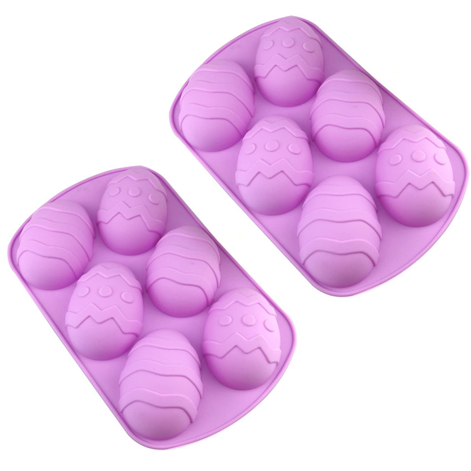 Easter Egg Shaped Silicone Mold for DIY Cake Decoration, Chocolate, Pastry, Muffin, Bread, Ice Cube, Soap, 2Pcs Egg Shaped Chocolate Molds