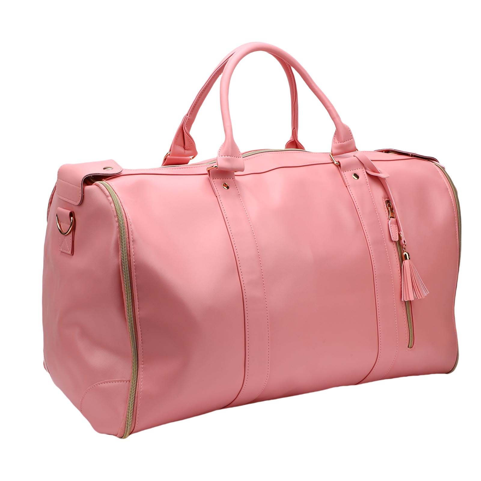 VBESTLIFE Borsa da Viaggio Borsa Porta Abiti Impermeabile con Manico in Morbida Pelle di Grande capacità con Manico Staccabile da 40 Litri (PINK)