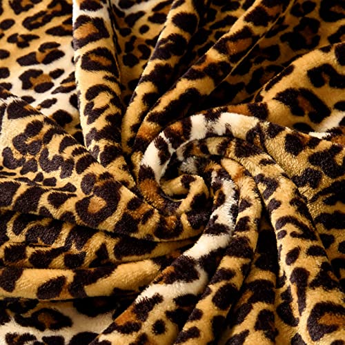 Bnuitland Leopard Print Fleece Flannel Throw (50X40Inch) With Storage Pouch, 300 Gsm Double Sided Lightweight For Bed Sofa Travel, Super Soft Fuzzy Fluffy Cheetah Print Blanket For Babys And Kids thumb #5