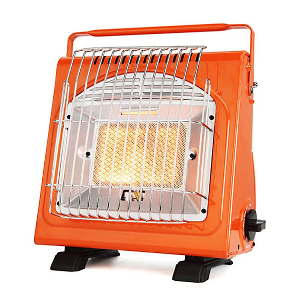 CATKOO 1700W Portable Space Heater Multifunctional Gas Heater Ceramic Heater Adjustable Iron Oven Heater for Outdoor Camping Tent Picnic Orange