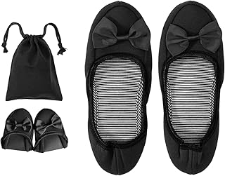 [amifun] 携帯用スリッパ レディース 23-24.5CM 折りたたみスリッパ 入学式 卒業式 洗濯可 ルームシューズ 防災 使い捨て ry旅行 コンパクト収納 専用ポーチ 蝶結び付き