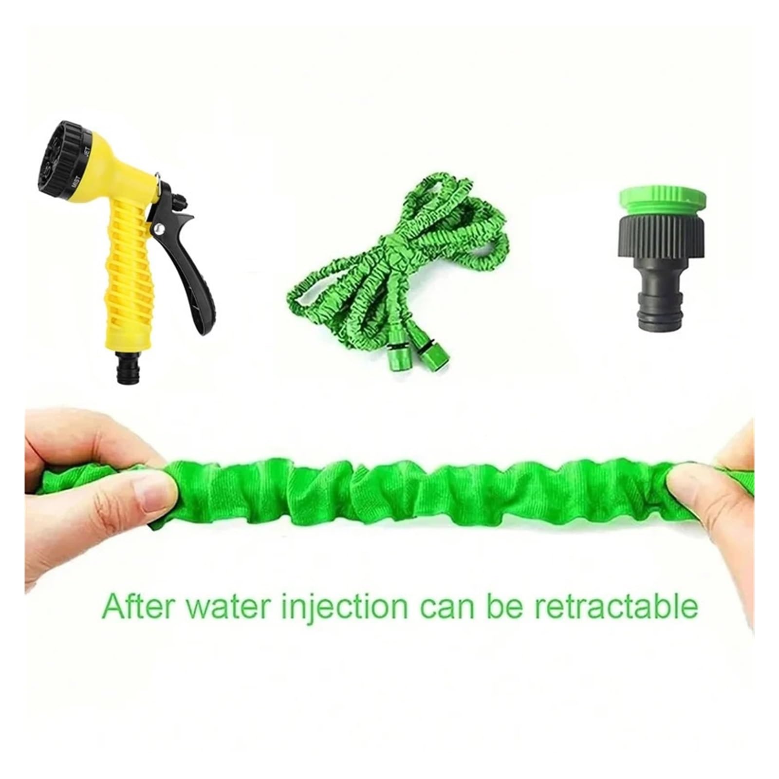 Juego de mangueras de jardín extensibles Manguera de jardín, tuberías de agua mágicas, pistola de agua de alta presión for lavado de autos, herramientas de riego multifunción for el jardín del hogar(B