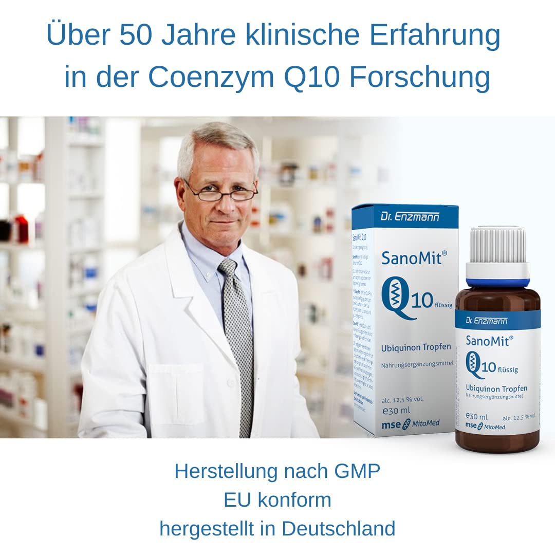 SanoMit flüssiges Ubiquinon Kaneka Coenzym Q10 (2 x 30ml & 1 x 10ml) Tropfen, hochdosiert, liposomal vegan, Dr Enzmann