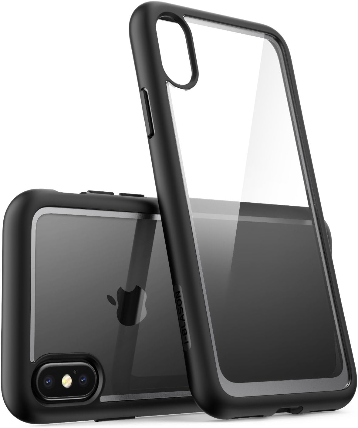 i-Blason Case for Phone X (2017)/ iPhone Xs (2018), Scratch Resistant Clear Halo Series Case (Clear/Black)