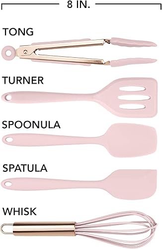 Miniatura 29 de COOK WITH COLOR Utensilios de cocina de silicona, juego de utensilios de cocina de silicona fáciles de limpiar, utensilios de cocina para utensilios