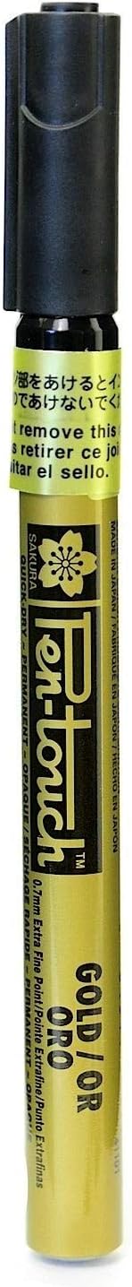 Pen-Touch Paint Marker 0.7 mm Extra fine metallic Gold color, Pack of 4