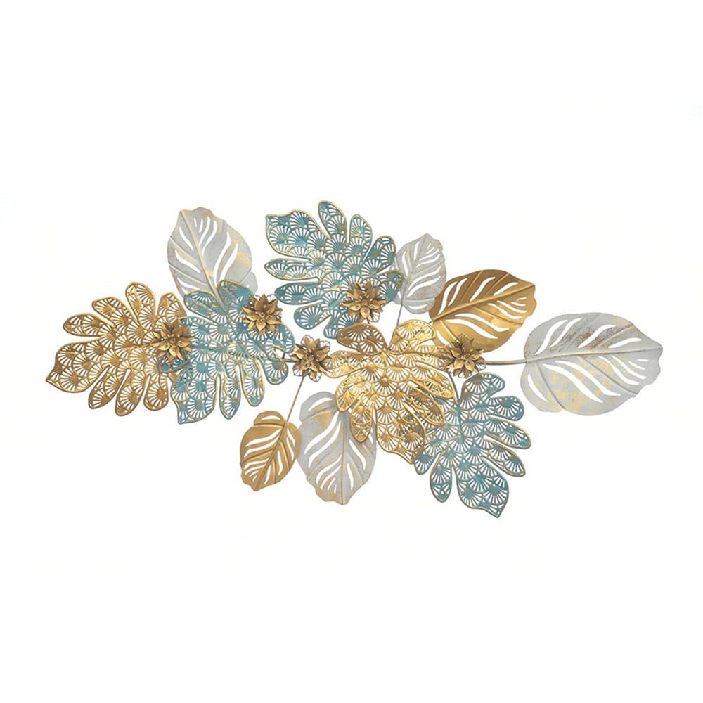 YAIUNHIQ 3D Gold Metal Flower Petals Wall Art Decor, Metal Wall Art Decor, Flowers Wall Decoration Modern Home Decoration