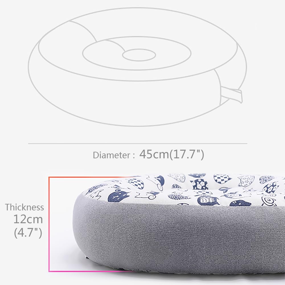 cuscini, Pavimento rotondo for meditazione | Cuscino ergonomico, resistente e morbido | for il sedere con imbottitura in cotone PP spesso for uso interno(45cm(17.7in))