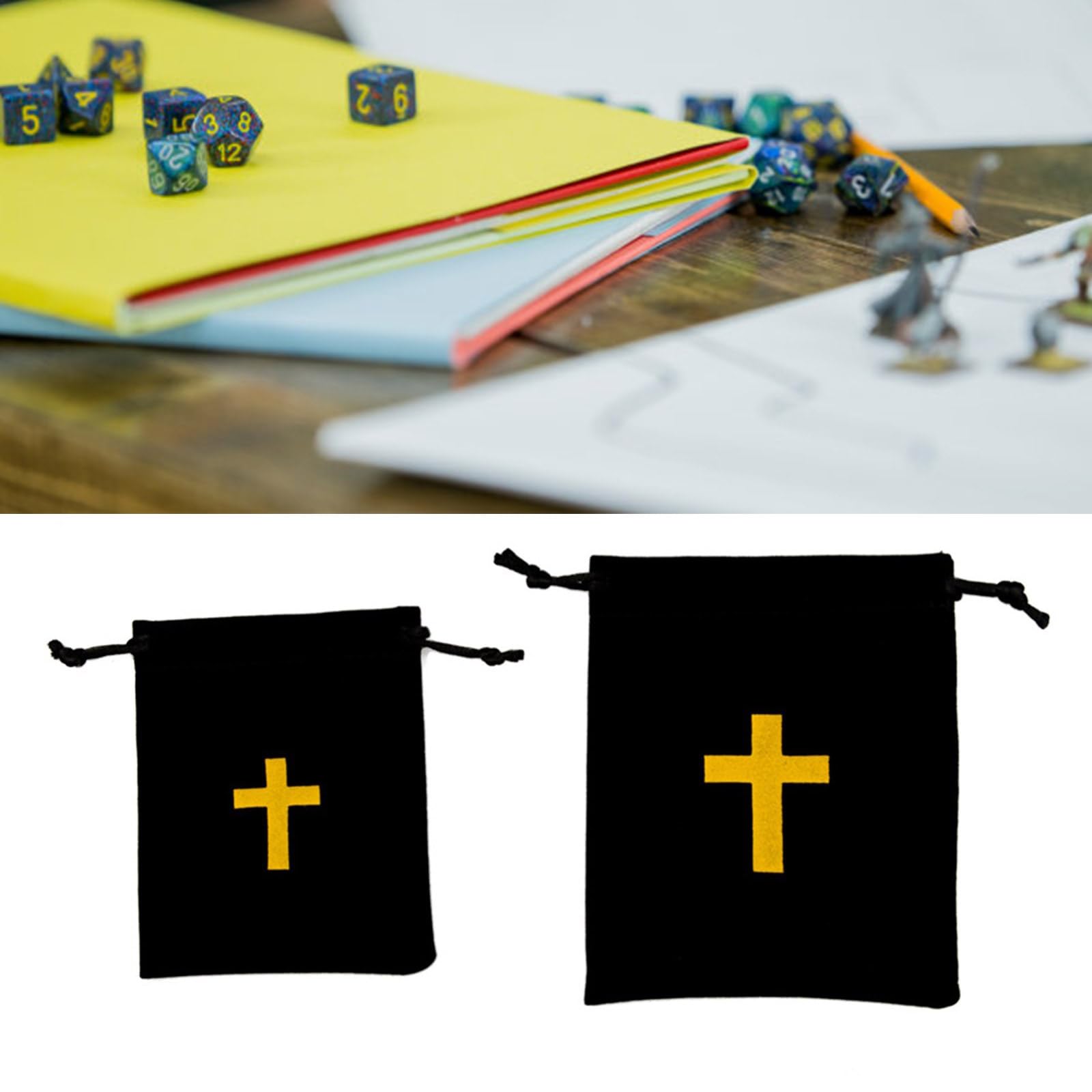 10pcs Velvets Rosary Pouches Velvets Drawstring Bags With CrossesDesigns Velvets Rosary Bags For Jewelry Lover Travelers