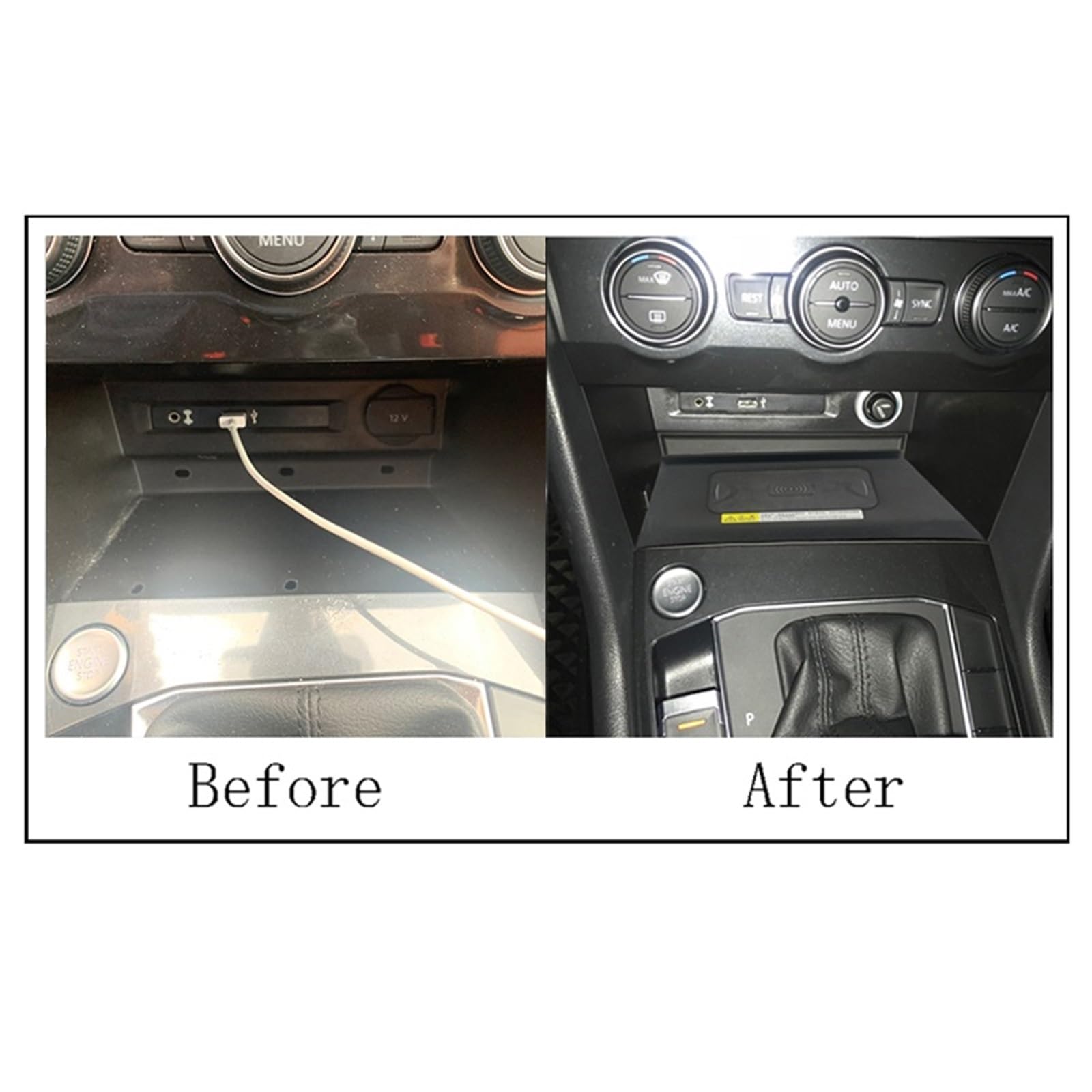 Ładowarka bezprzewodowa QI 10W do telefonu Szybkie ładowanie Akcesoria Plater, for VW, MK2 Allspace Tharu 2017 2018 2019