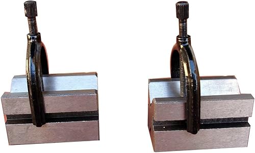 Miniatura 4 de AnNafi Industrial H5608 - Par de bloques en V con abrazaderas de 1-58 pulgadas  Superficie 100% precisa  Bloques planos endurecidos con tierra