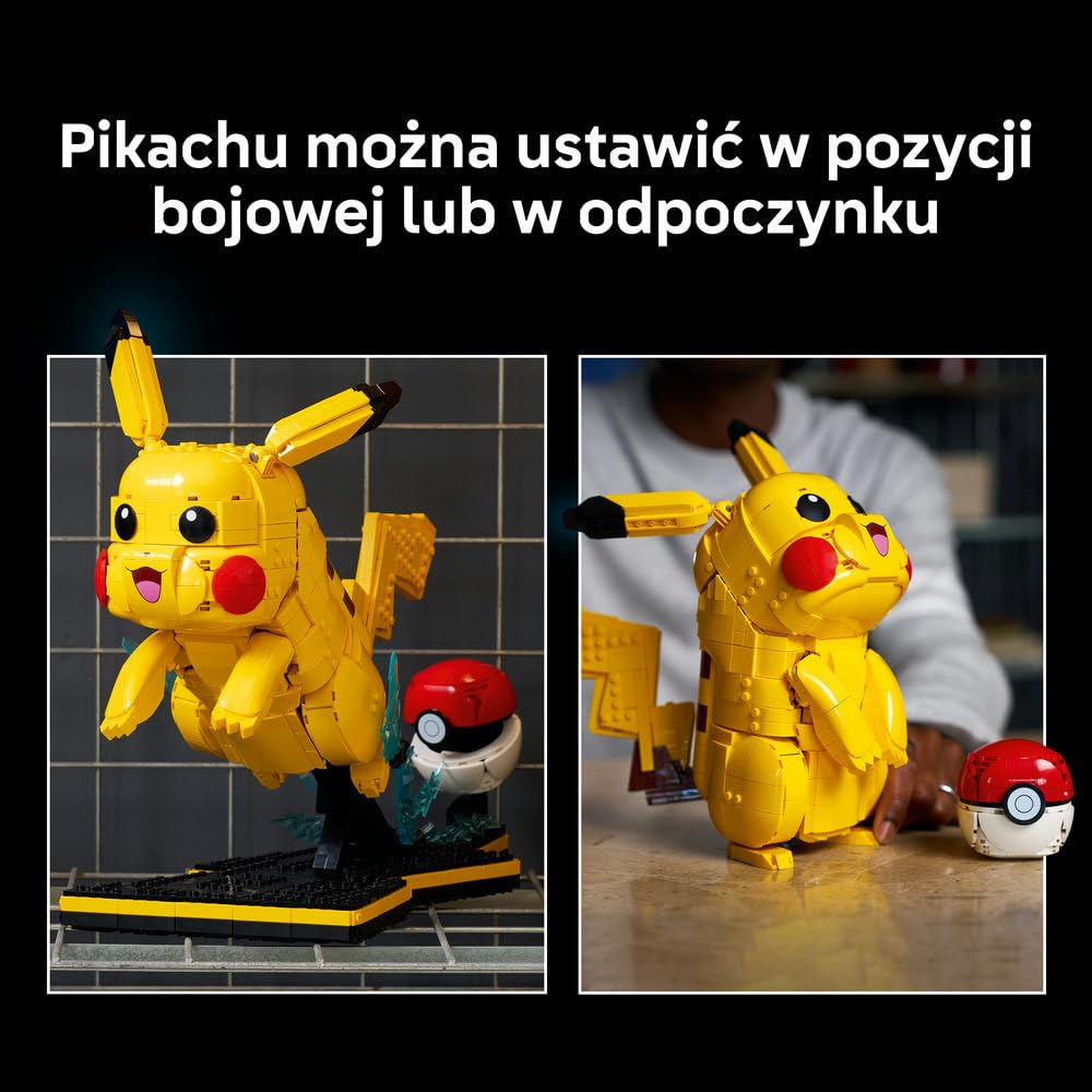 LEGO Pokémon Pikachu i Pokéball 72152 | Kolekcjonerska figurka Pokémona, duży zestaw klocków dla dorosłych, prezent dla fana gry, gamingowa dekoracja, 2050 elementów