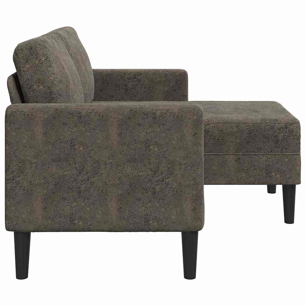 vidaXL Divano 2 Posti con Chaise a L Grigio Scuro 125 cm in Similpelle, Divano a 2 posti Camera da Letto, divanetto, Divano a Due posti