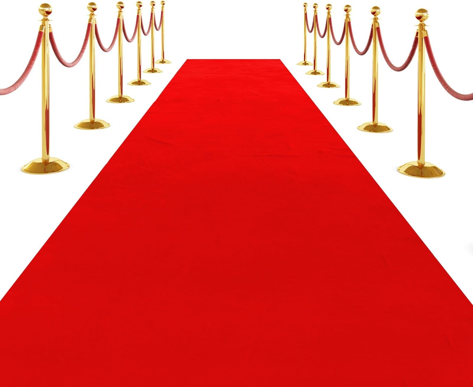 SK Studio Red Carpet Runner Rug for Party, 3 x 33 ft Felt Aisle Runner with Carpet Tape Stage Door Entrance Cover for Movie Theme Party Wedding Decoration