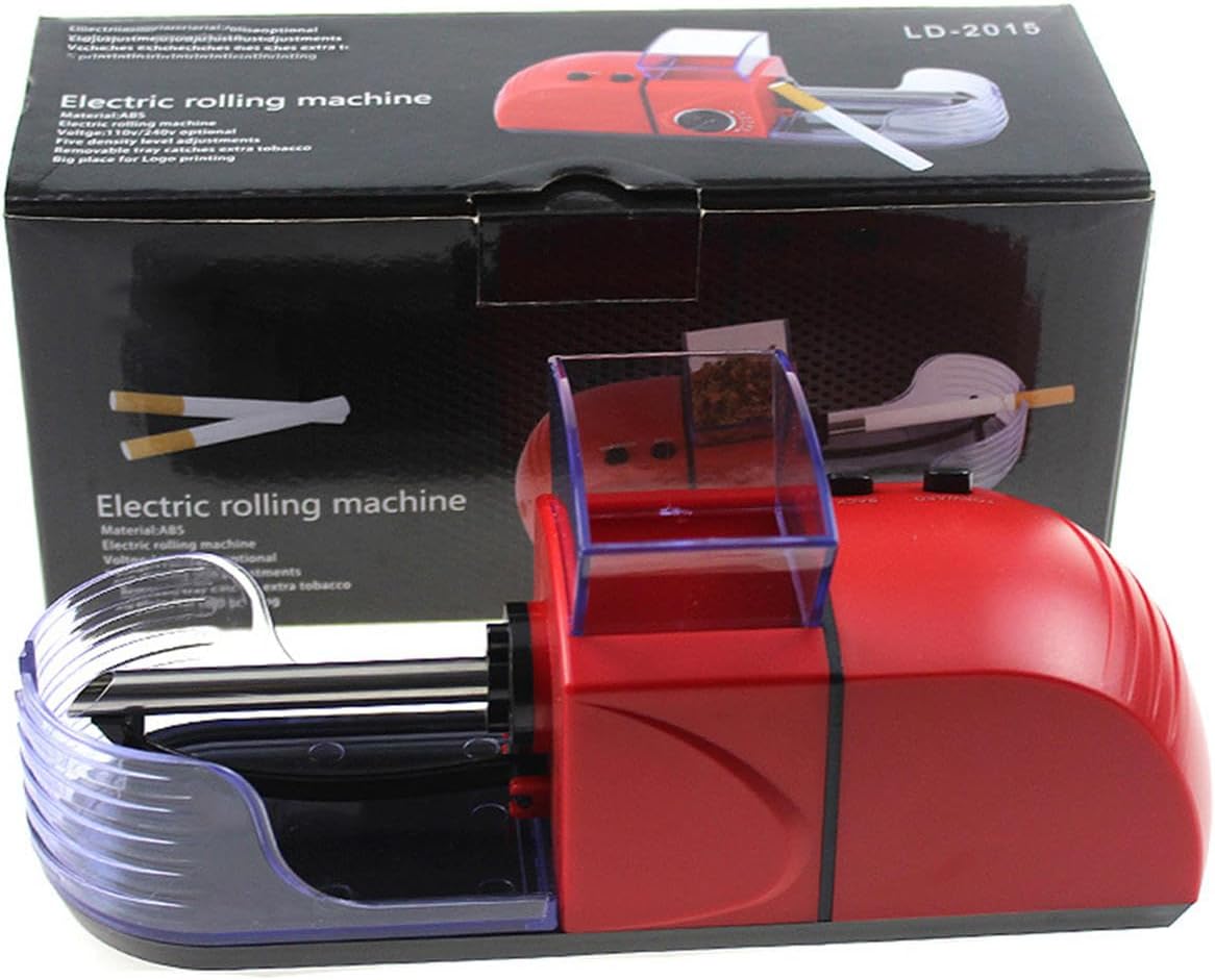 Electric Cigarette Rolling Machine, 6.5mm/8mm Adjustable Tobacco Density Cigarette Roller Maker, DIY Cigarette Making Tools,Blue-8mm
