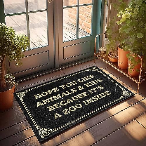 KELVORX �z�[�� �X�E�B�[�g �A�p�[�g �h�A�}�b�g Hope You Like Animals and Kids �h�A�}�b�g �t�@�[���n�E�X �o�X���[�� �}�b�g �A�E�g�h�A (65X90cm)
