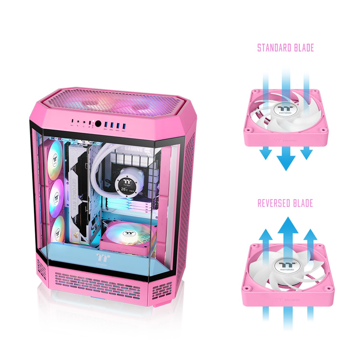 Amazon.com: Thermaltake CT140 EX Reverse ARGB Sync PC Cooling Fan