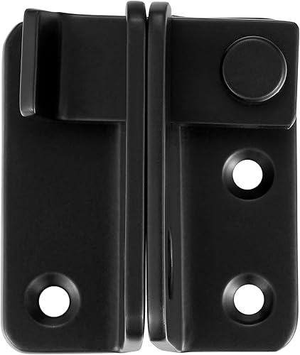 Miniatura 6 de 2 paquetes de pestillos abatibles, 2.36 x 2.12 pulgadas, acero inoxidable negro, grueso, resistente, cerrojo para puerta de granero, cerradura de