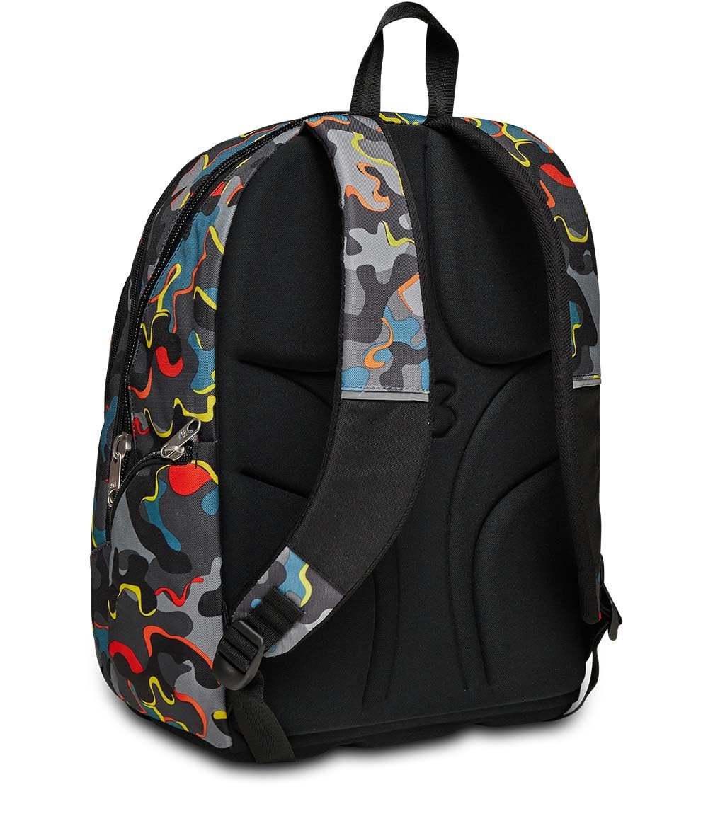 Seven Schulranzen Advanced Schule, Freizeit, Geräumige Schultasche für Teenager, Mädchen, Jungen, Gepolsterter Schulranzen; mit Laptopfach und Trinkflaschenfach, mehrfarbig