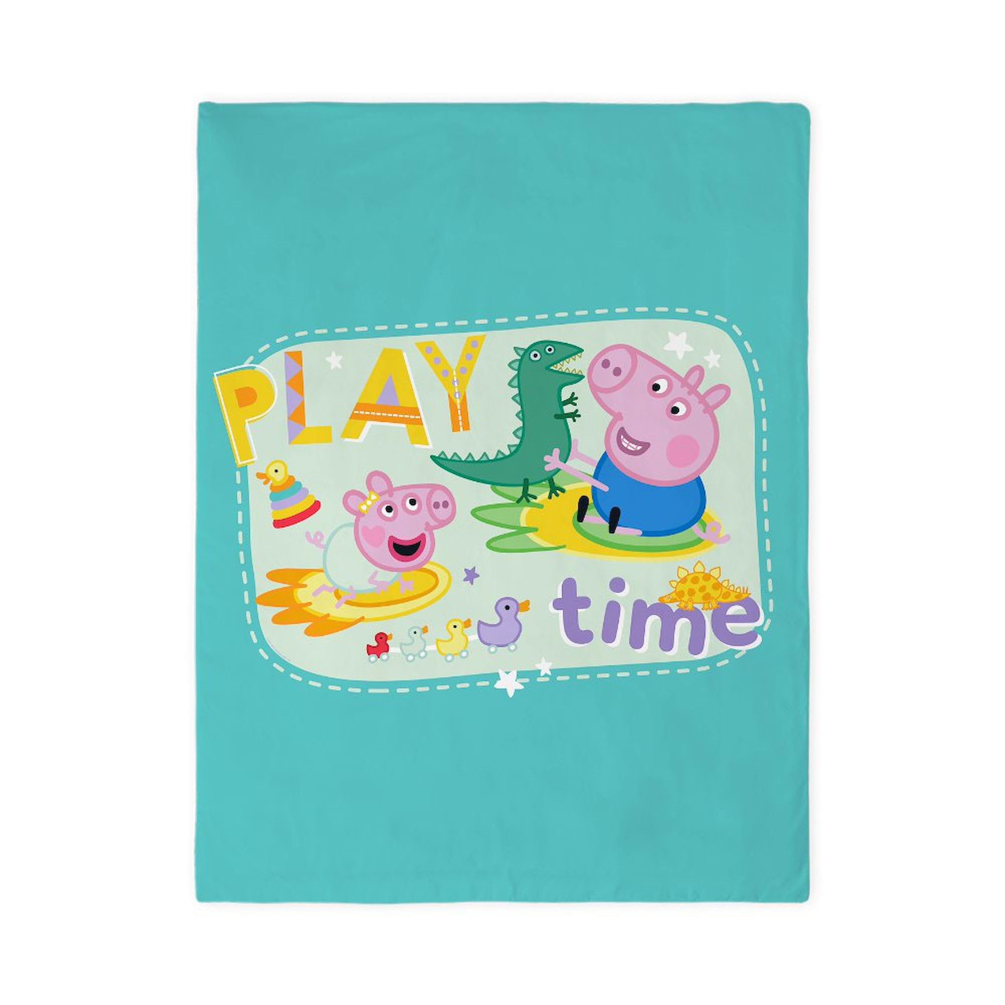 CafePress Peppa Pig: Play Time Twin Duvet Cover, Printed Comforter Cover, Unique Bedding,