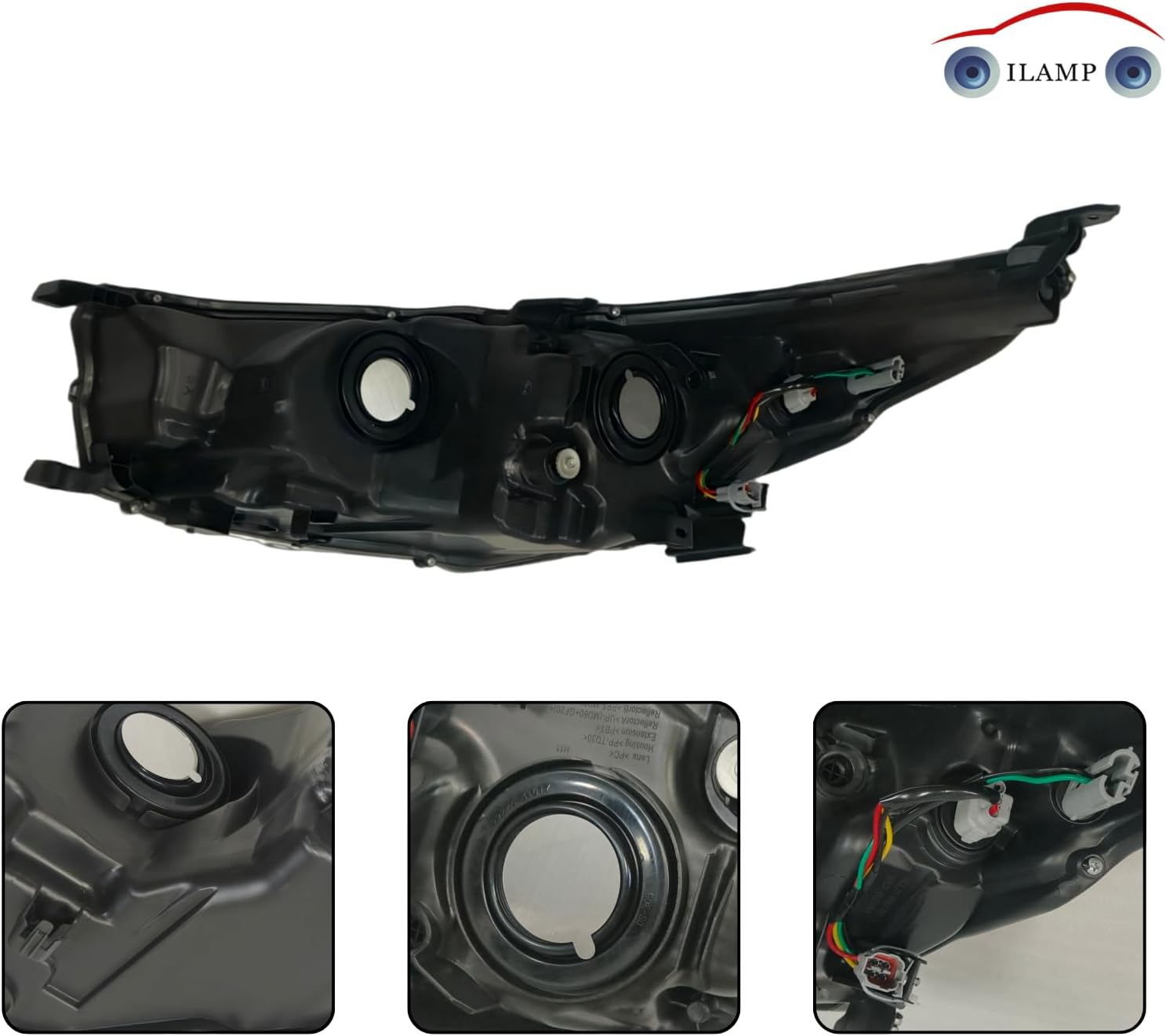 Halogen Headlight Fit For 2014 2015 2016 Highlander Headlamp Assembly Replacement (Right Passenger) RH 81110-0E180 HD15A01R