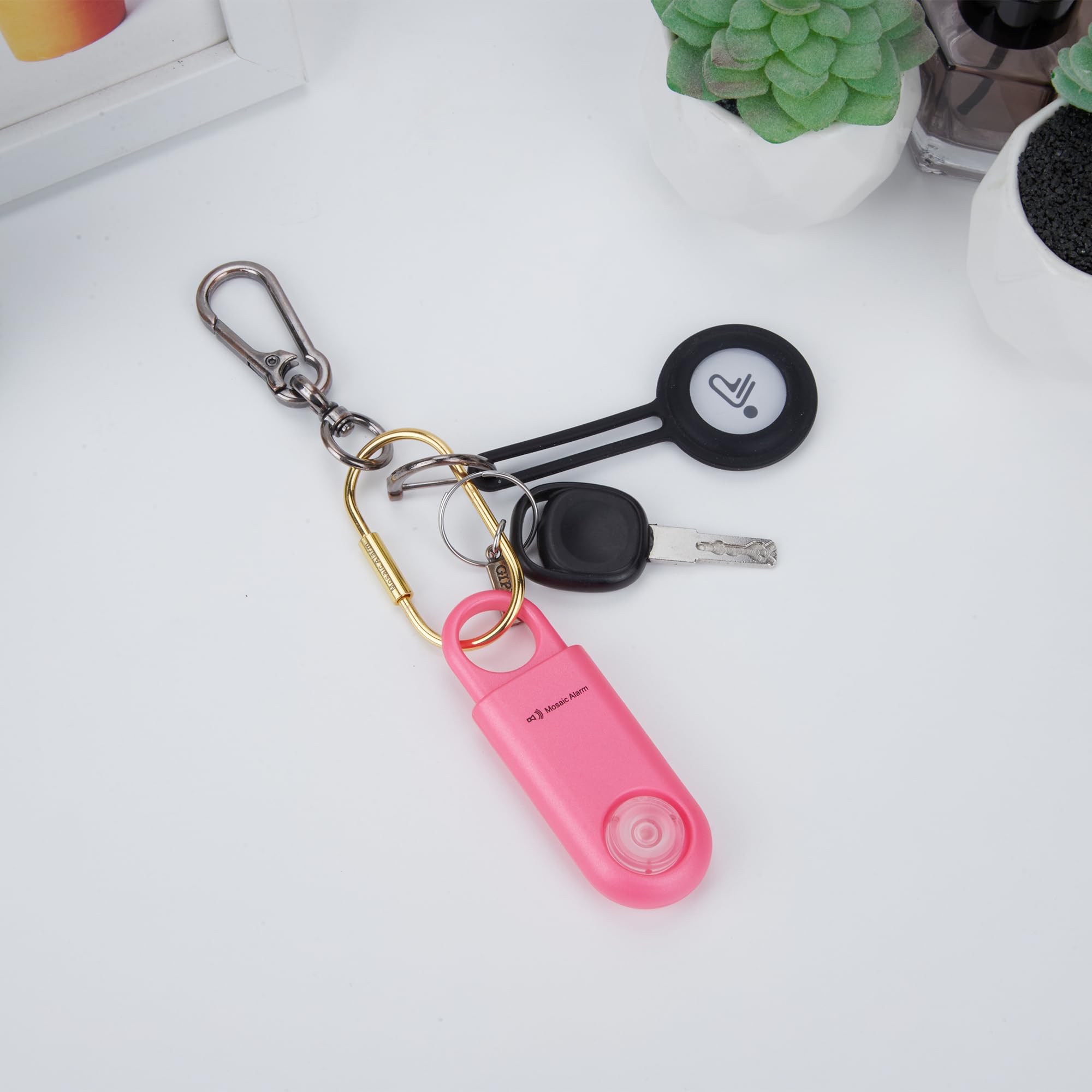 Alarma de seguridad personal de 130 dB con luz estroboscópica ultrabrillante, llavero de sonido fuerte, sirena con mosquetón para mujeres, niños escolares, corredores nocturnos, alarma de senderismo