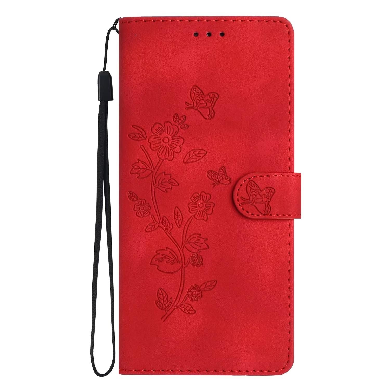 Rnrieyta Miagon Embossed Wallet Cover for Huawei P30,Flower Butterfly Pattern Folding Stand PU Leather Case Flip Protective Cover with Card Slots Magnetic Closure