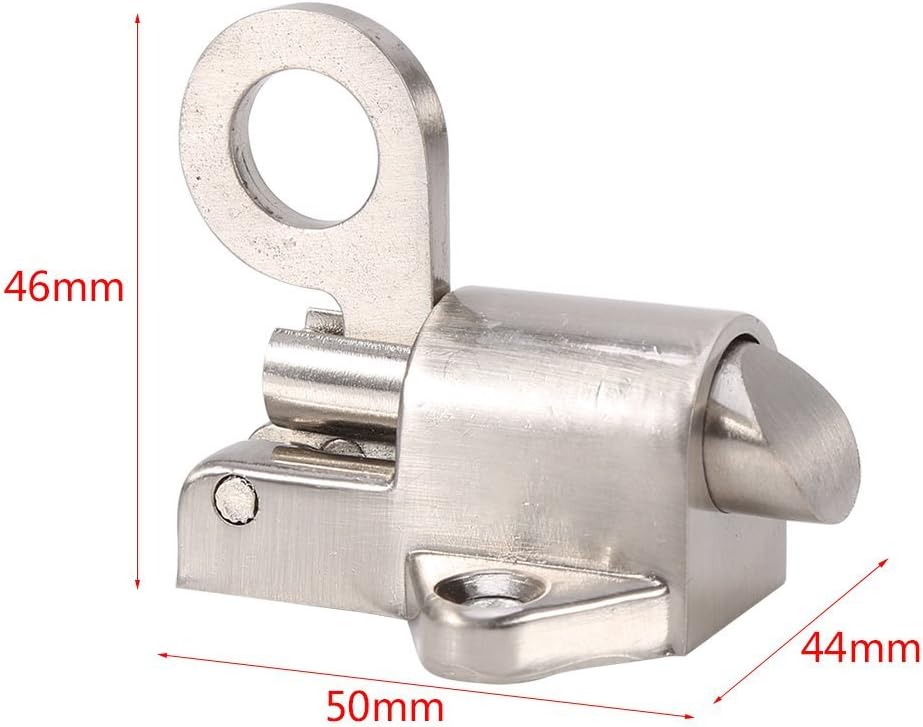 Window Catch,Zinc Alloy Window Gate Security Pull Spring Bounce Door Bolt Lock with Flush Keep&Mounting Screws