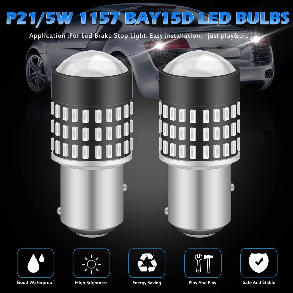 KATUR 1157 BAY15D 1016 1034 7528 żarówka LED 900 lumenów 3014 78SMD żarówki LED do kierunkowskazu hamowania, cofania cofania, lampa światła cofania, błyszcząca czerwień (opakowanie 10 szt.)