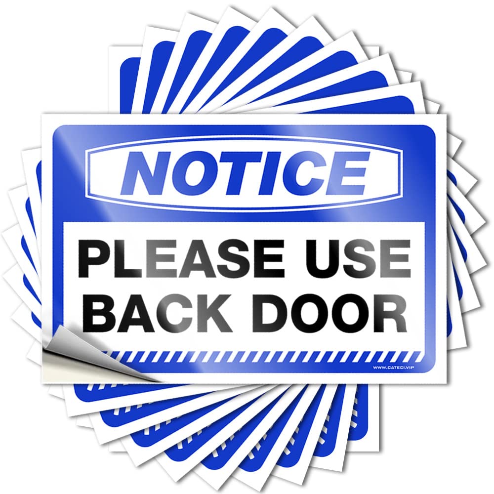 Notice Please Use Back Door Stitch Adulting DIY | Encouragement Bumper Tumbler Removable Vinyl Sticker Decal(6X9CM)