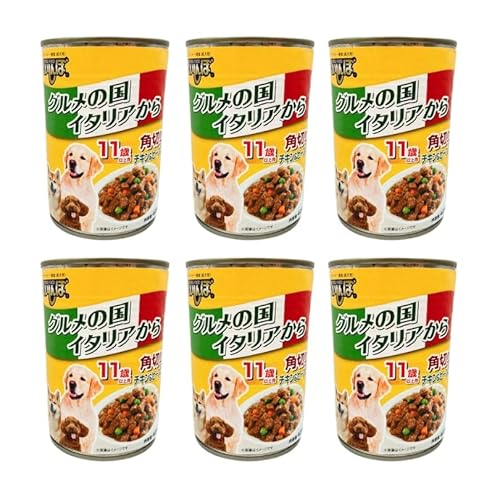 くいしんぼ ドッグフード 24個セット ウェット 缶詰 犬缶 大容量 まとめ売り お徳用 多頭飼い (405g×24個セット, 角切りチキン&ビーフ&野菜(11歳以上用))