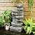 Teamson Home 33.25 in. Cascading Bowls and Stacked Stones LED Outdoor Water Fountain for Gardens, Landscaping, Patios, Balconies, and Lawns for a Calming Oasis in Outdoor Living Spaces, Stone Gray