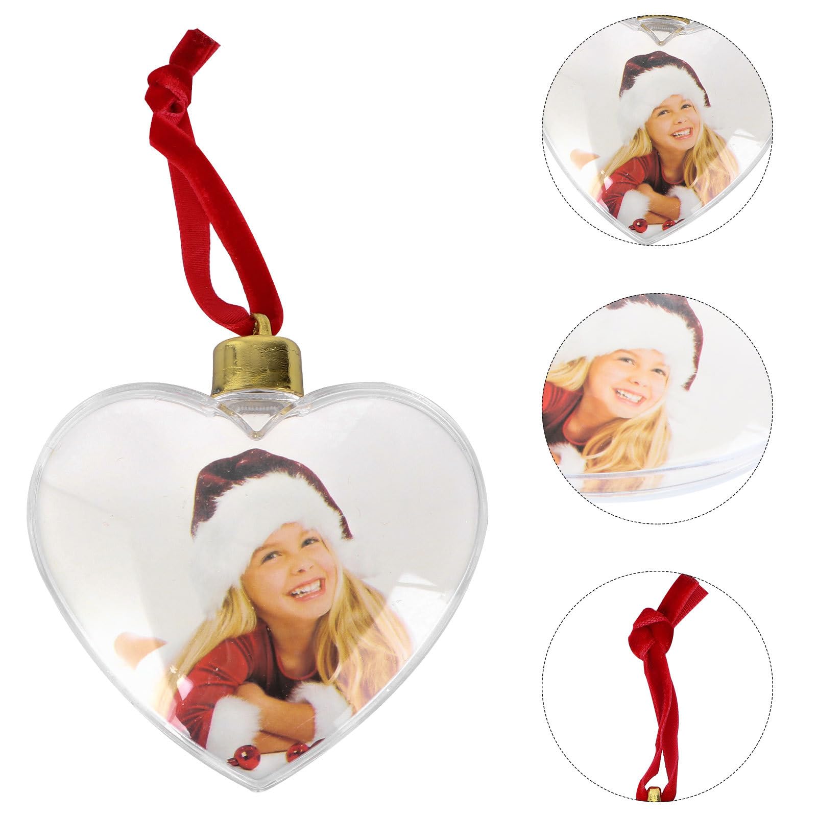 Toyvian Adornos Colgantes DIY de Plástico Transparente Corazón 8.5 Cm 6 Piezas para Decoración de Fiestas y Manualidades Fotos, Marcos Colgantes Creativos para Eventos y Hogar