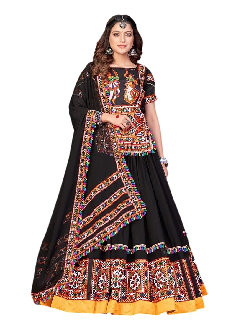 Women's Black Rayon Kutch Work Chaniya Choli Festive-image-33