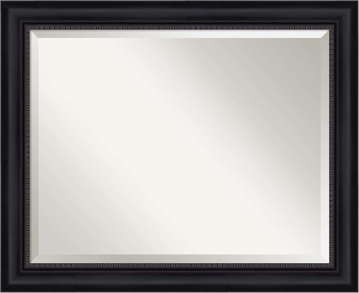 Amanti Art Beveled Bathroom Mirror (27 x 33 in.), Astor Black Frame - Wall Mirror Black, Large Astor Black Glass Size 28x22