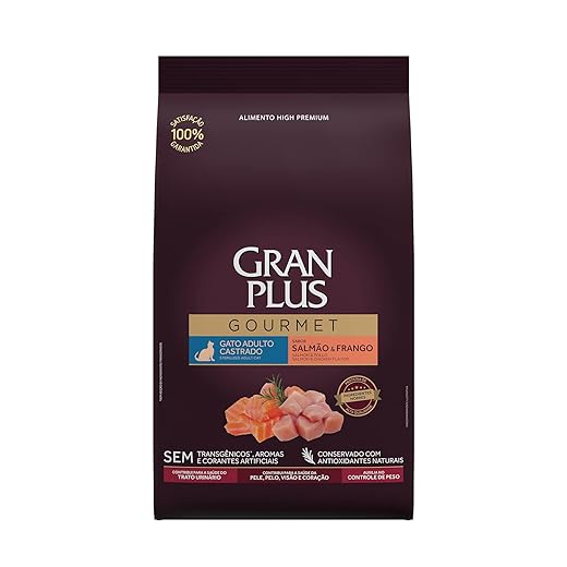Ração Para Gatos Castrados Gran Plus Gourmet Salmão E Frango 10,1Kg