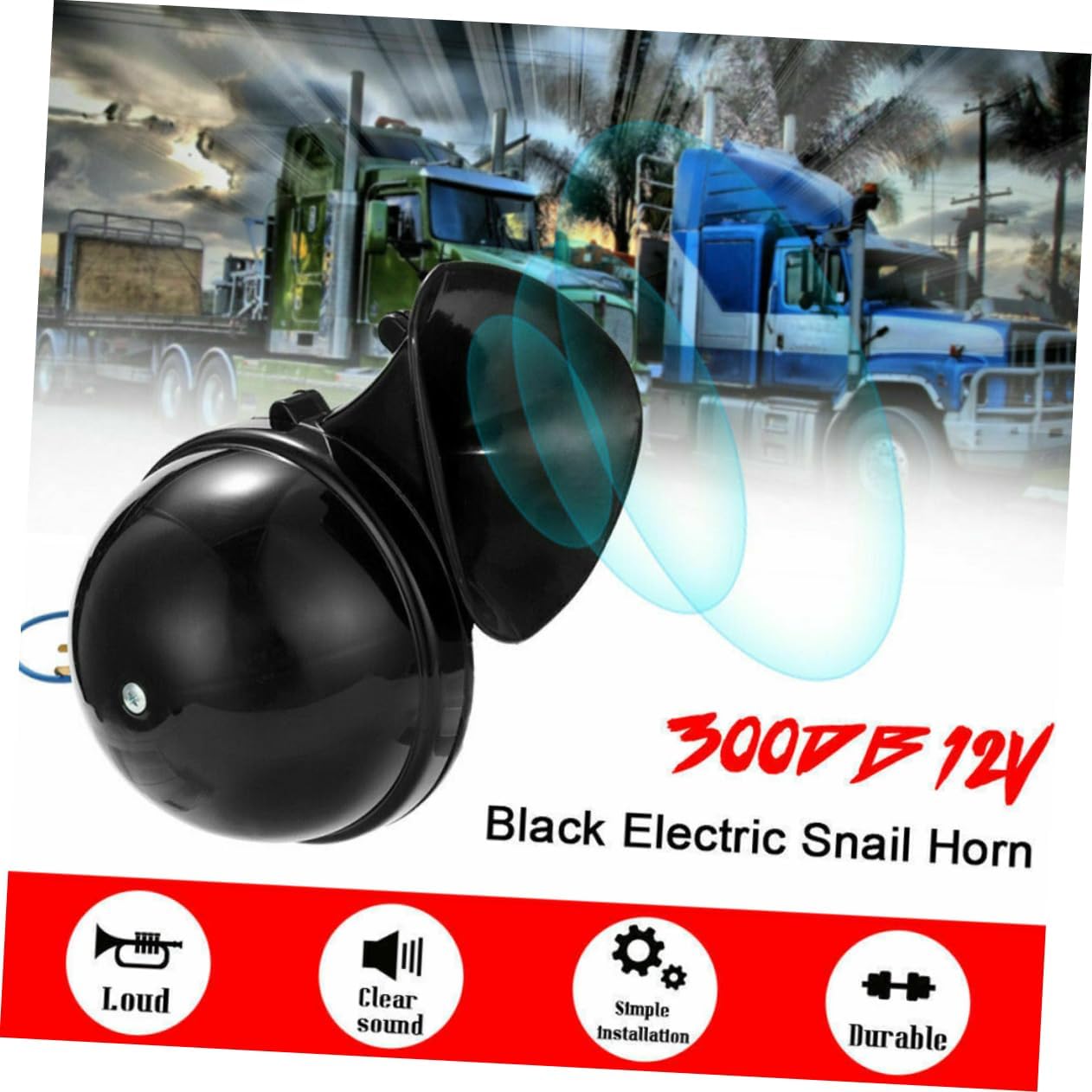 12V Low Tone Snail Horn Car Horn Replacement Durable Motorcycle Tweeter for Various Vehicle Models for Family and Friends