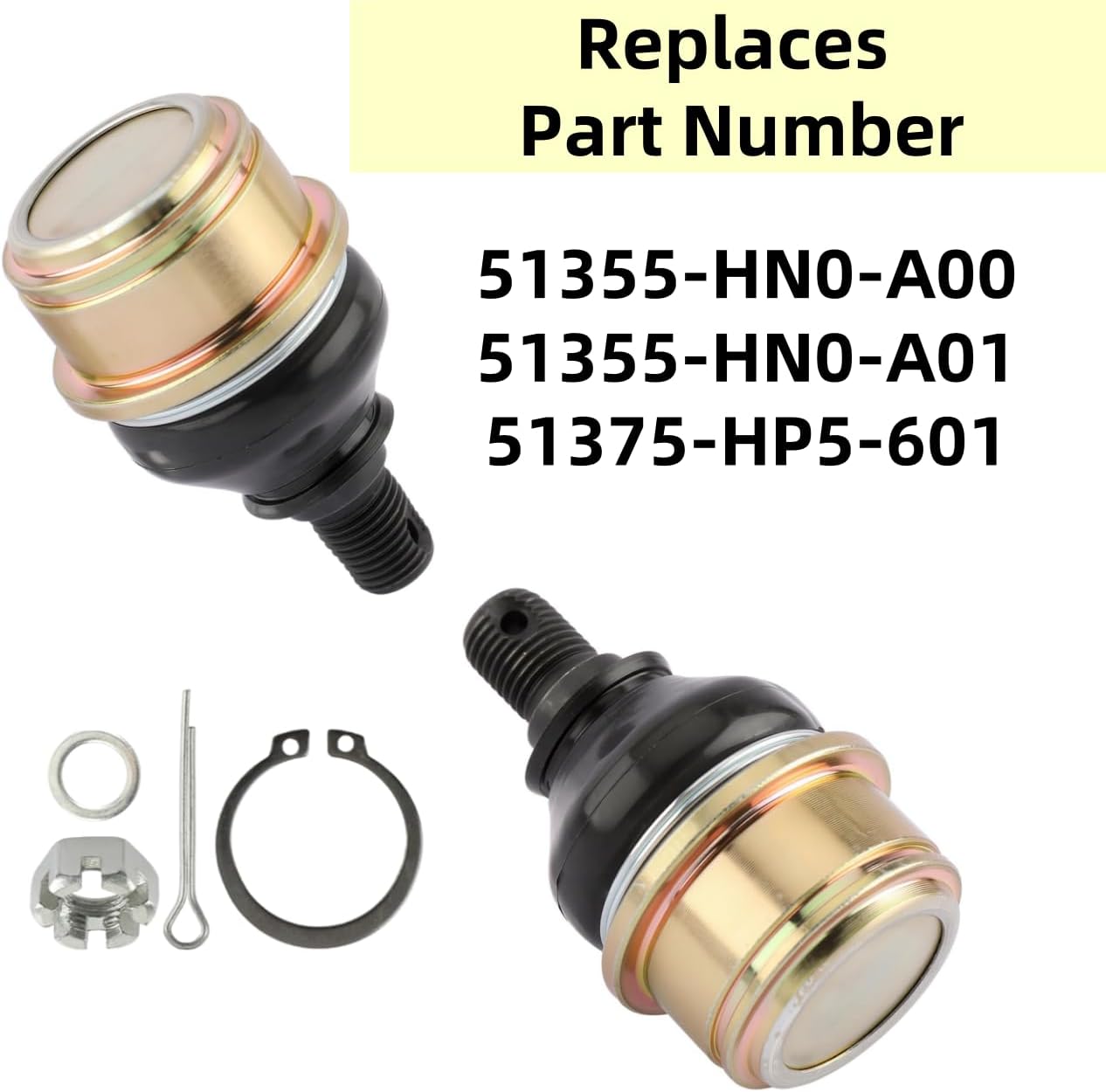 4Pcs TRX420 Upper/Lower Ball Joint Compatible with Honda TRX 420 450 500 650 680 Rancher Rincon Foreman Rubicon, TRX420 TRX450 TRX500 TRX520 TRX680 1998-2017, Replaces 51375-HP5-601