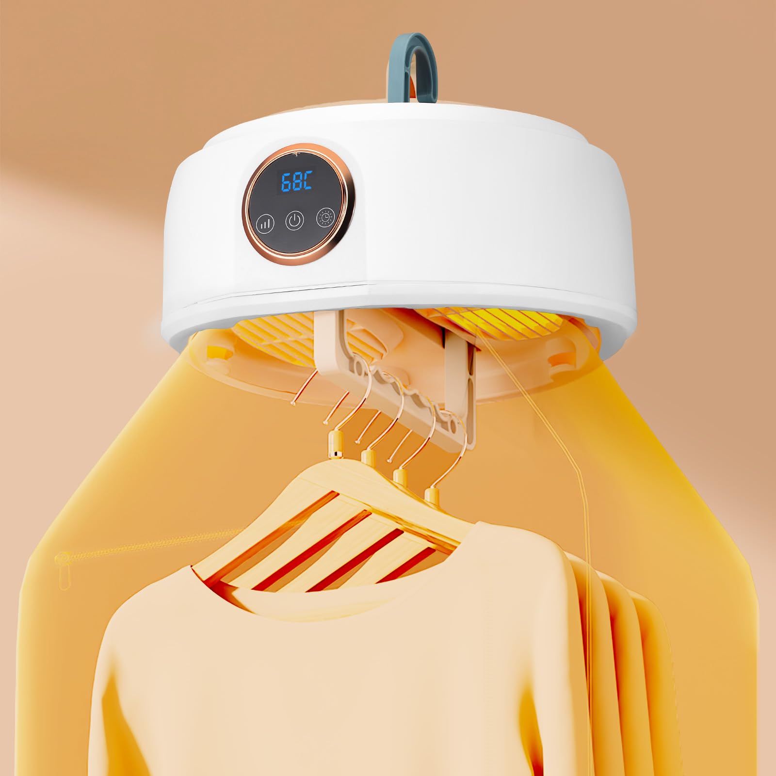 Secadora de ropa portátil pequeña, mini eléctrica con temporizador/esterilización UV/apagado automático, secado de ciclo de 360 grados, secador de aire caliente para dormitorio, apartamentos, hoteles