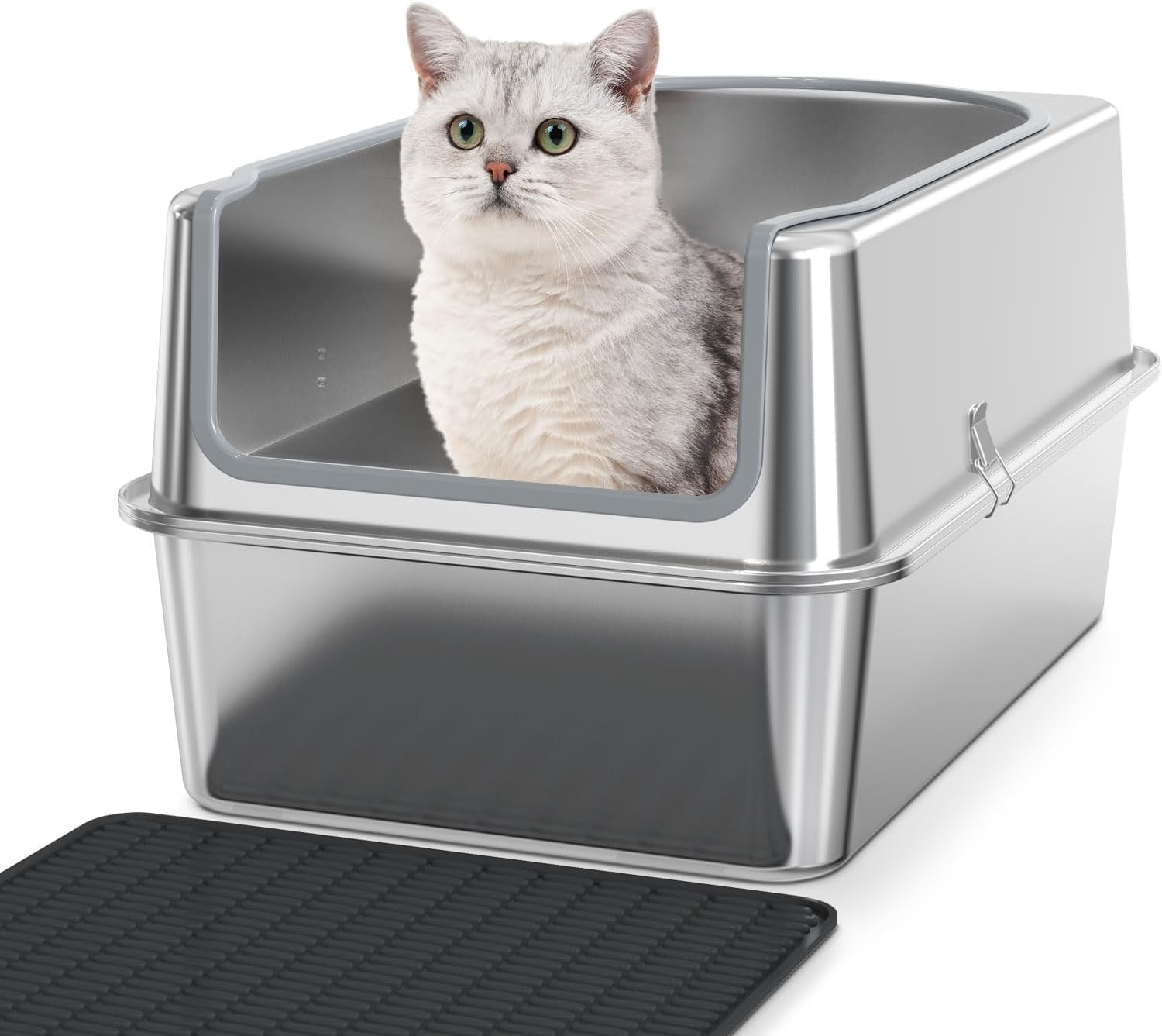 iPrimio Stainless Steel Cat XL Non Stick Litter Box and