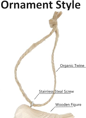 Miniatura 2 de Adorno de madera de águila calva, figura de pájaro colgante de madera tallada a mano, decoración patriótica, escultura de vida silvestre en