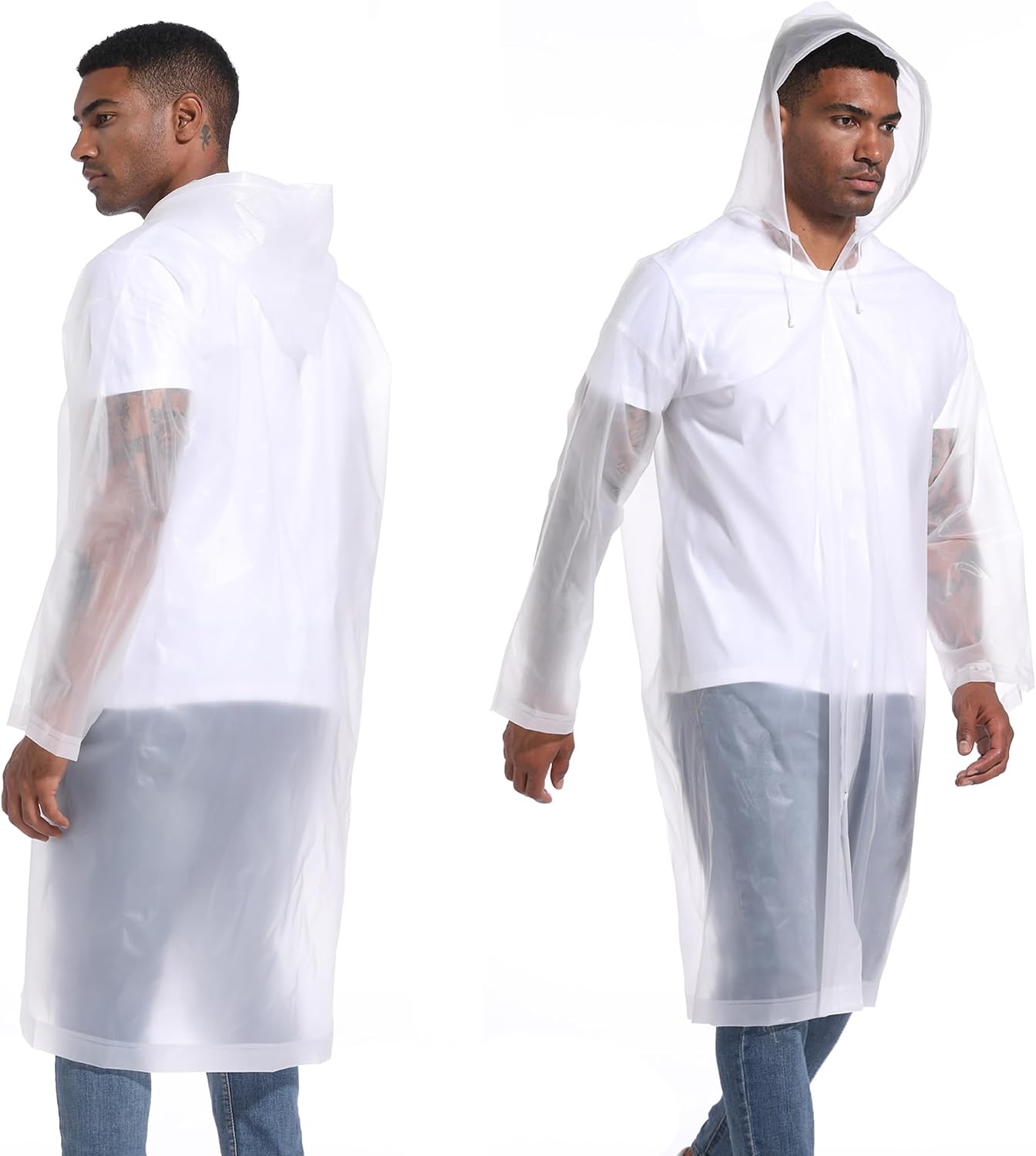 Rain Ponchos for Adults Raincoats (2 PACK)– Reusable Rain Jackets Emergency Rain Ponchos with Hooded