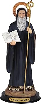 ICE Armor 12" H St Saint San Benito Abad Statue Holy Figurine Religious Decoration Office Desk/Home/Living Room/Table Decor, Perfect House Warming Gifts for New Home