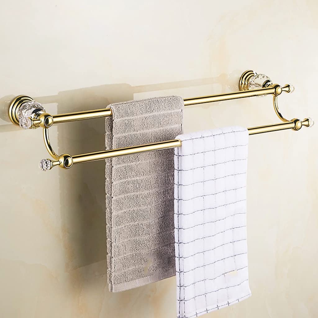 Porte-serviettes européen en cristal et acier inoxydable double pôle haut de gamme