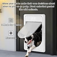 Vista 2 de Puerta inteligente electrónica para mascotas AJKJ, puerta automática para perros con 3 modos, puerta electrónica con sensor de batería con 1 llave